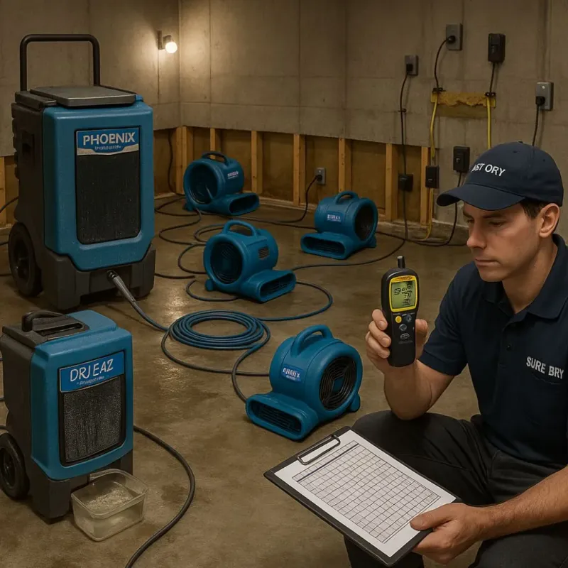 Structural Drying and Dehumidification process in Bell Acres, PA